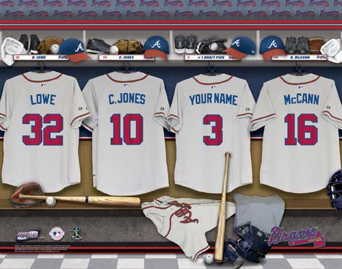 ATLANTA BRAVES MLB LOCKER ROOM PRINT ATLANTA BRAVES MLB LOCKER ROOM PRINT