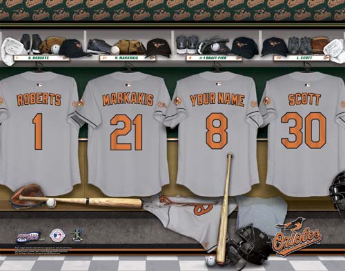 BALTIMORE ORIOLES MLB LOCKER ROOM PRINT BALTIMORE ORIOLES MLB LOCKER ROOM PRINT