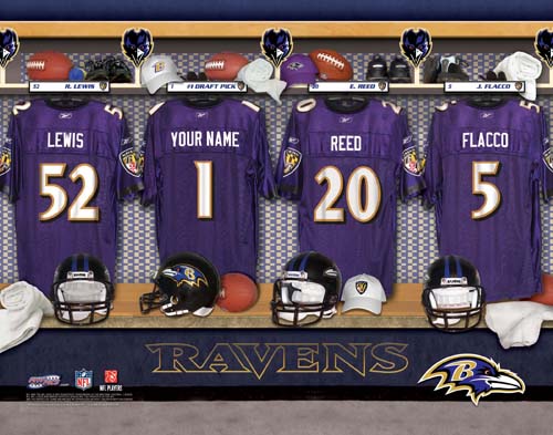 BALTIMORE RAVENS NFL LOCKER ROOM PRINT BALTIMORE RAVENS NFL LOCKER ROOM PRINT