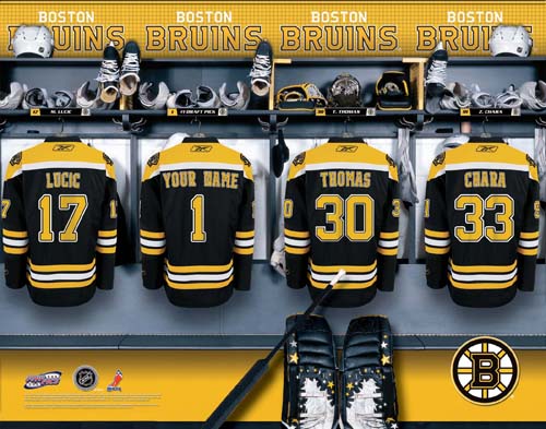 BOSTON BRUINS NHL LOCKER ROOM PRINT BOSTON BRUINS NHL LOCKER ROOM PRINT