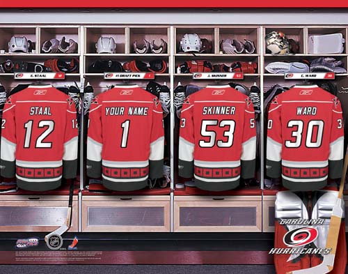 CAROLINA HURRICANES NHL LOCKER ROOM PRINT CAROLINA HURRICANES NHL LOCKER ROOM PRINT