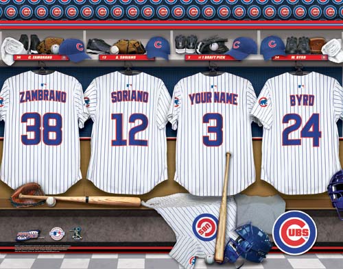 CHICAGO CUBS MLB LOCKER ROOM PRINT CHICAGO CUBS MLB LOCKER ROOM PRINT