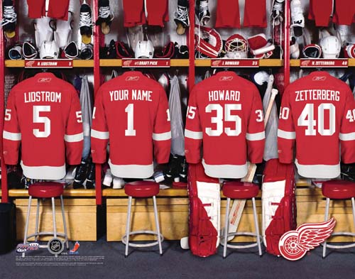 personalized red wings jersey