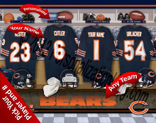 CHICAGO BEARS NFL LOCKER ROOM PRINT CHICAGO BEARS NFL LOCKER ROOM PRINT