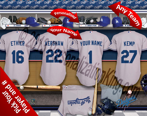 Los Angeles Dodgers MLB Personalized Locker Room Print Los Angeles Dodgers MLB Personalized Locker Room Print